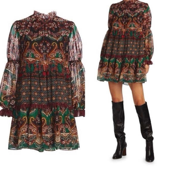 Alice + Olivia Dresses & Skirts - Trade/sell Alice+Olivia Marcella Mock Neck Long Sleeve Tunic Dress 👗Size 4 EUC